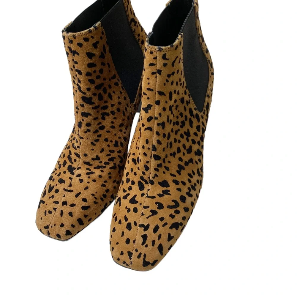 Rag & Bone Aslen Cheetah Suede Animal Print Chelsea Booties Size 35 5 - Picture 6 of 11